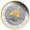 1 Unze Silber Australian Nugget 2026 – 40. Jubiläum – PP Gilded