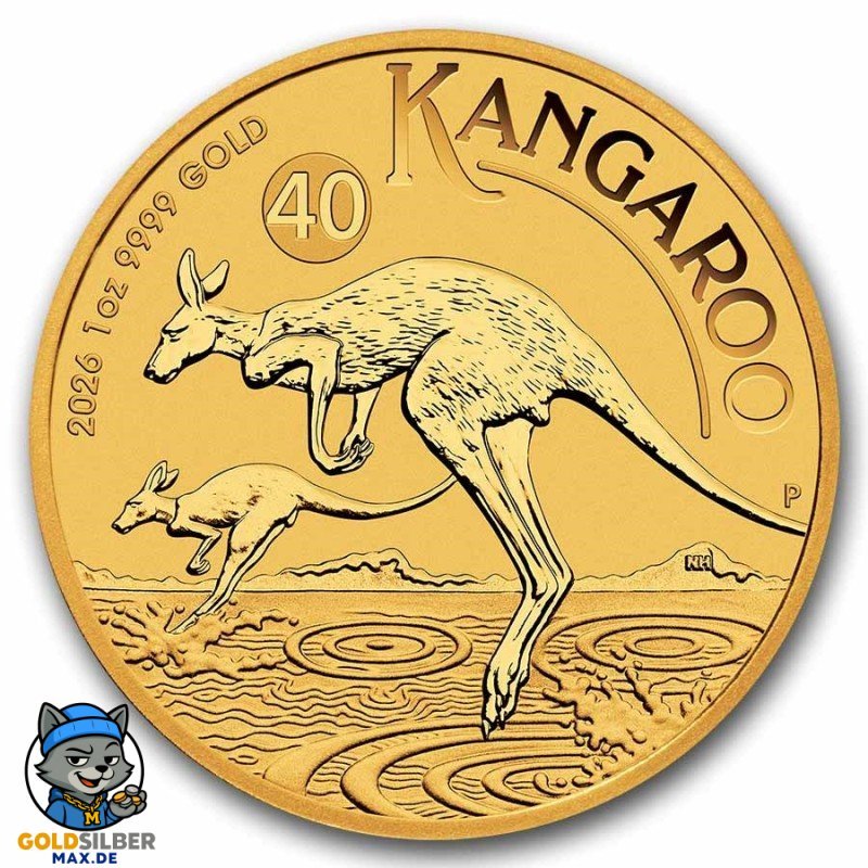 1 Unze Gold Australischer Känguru 2026 – 40 Jahre Jubiläumsausgabe