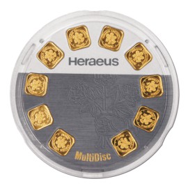 10 x 1 Gramm gr Goldbarren Heraeus Multidisc