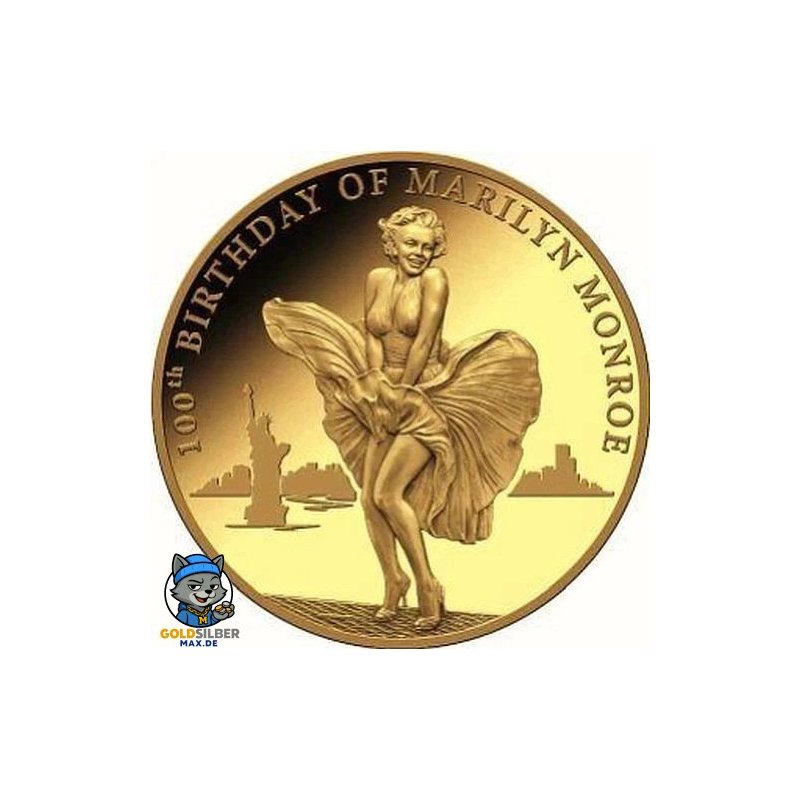 0,5 g Gold Kongo 100 Francs 2026 Geb. Marilyn Monroe 999.9 PP