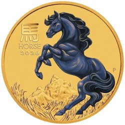 1/10 oz Unze Gold Lunar III Pferd horse 2026 farbig