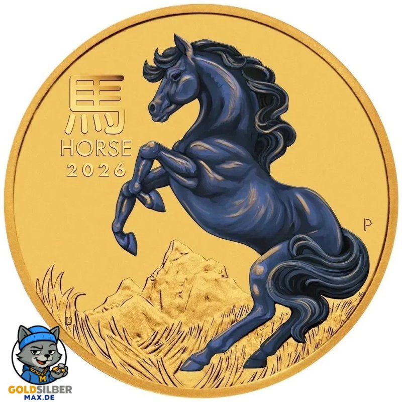 1/10 oz Unze Gold Lunar III Pferd horse 2026 farbig