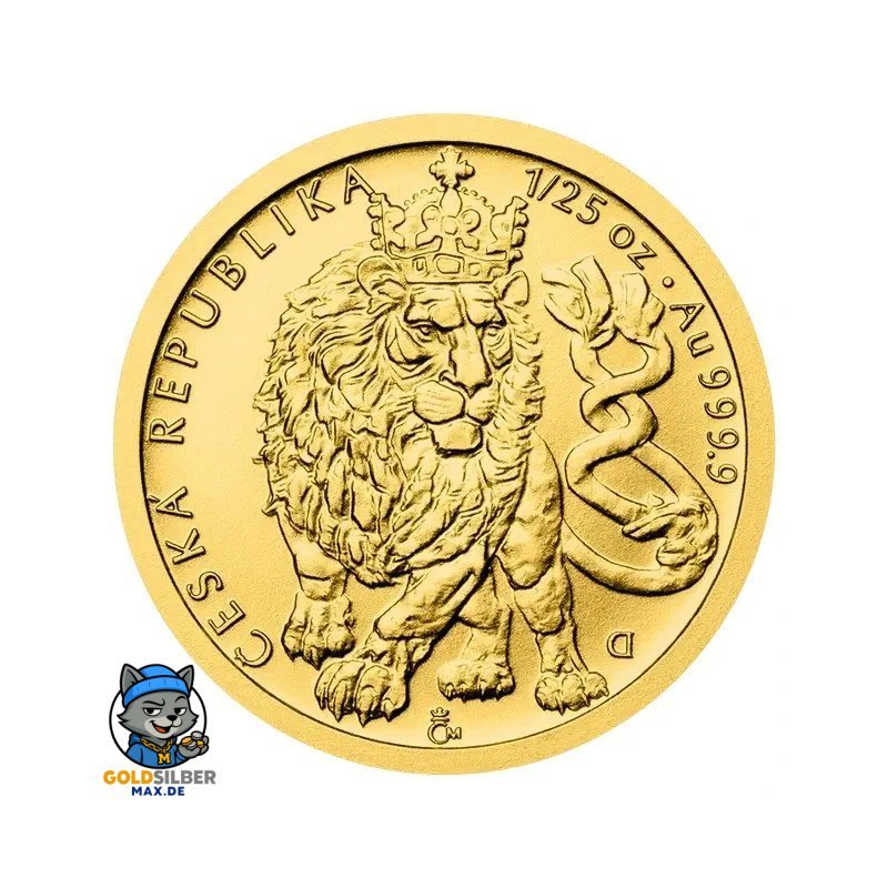 1/25 oz Gold 5 $ Dollar Czech Lion - Tschechischer Löwe Niue Island 2026