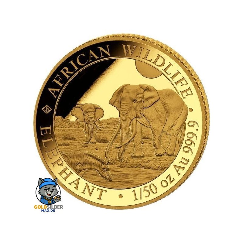 1/50 oz Unzen Somalia Elefant 2026 Gold