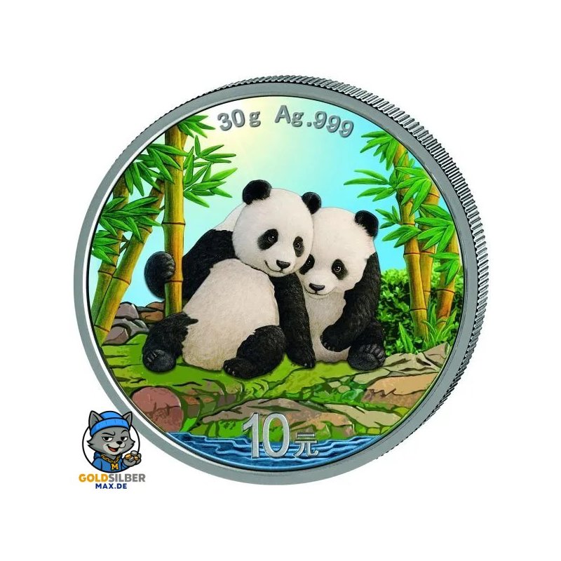 China Panda 2026  30 gr Gramm Silber Silbermünze Farbig