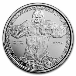 1 Unze Silberrücken Gorilla Kongo 2022